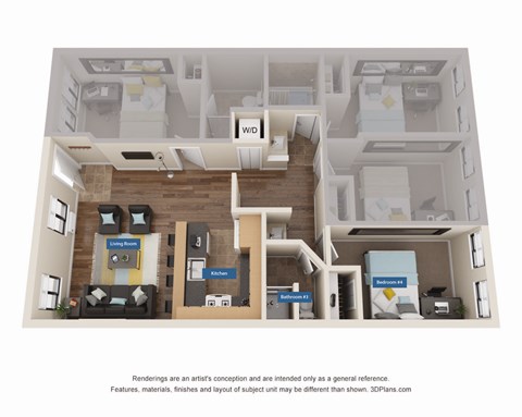 Floor plan for 1 bed, 1 bath, 235 sqft