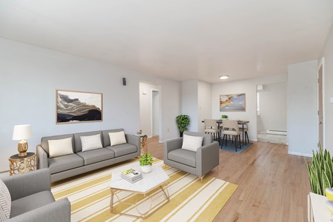 Floor plan for 2 beds, 1 bath, 767 sqft