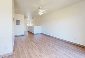 Fort Collins apartment for rent - an empty living room with wood flooring and white walls