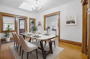 Boulder apartment for rent - A dining room with a table set for six.