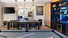 Hillsborough apartment for rent - a dining room with a table and chairs and a pool table