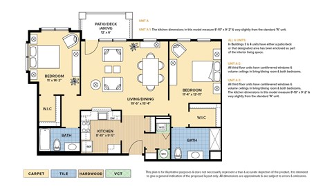 Floor plan for 2 beds, 2 baths, 1160 sqft
