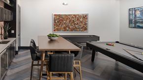 Bordentown apartment for rent - a dining room with a table and a pool table