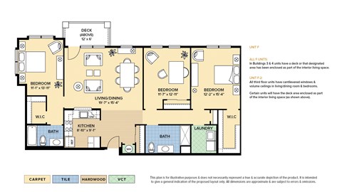 Floor plan for 3 beds, 2 baths, 1512 sqft
