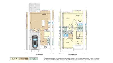 Floor plan for 3 beds, 2.5 baths, 1954 sqft