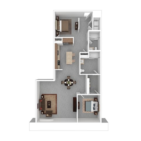Floor plan for 2 beds, 2 baths, 1200 sqft