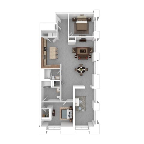 Floor plan for 3 beds, 2 baths, 1482 sqft