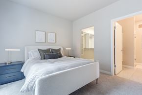 Downers Grove apartment for rent - a bedroom with a bed and a closet