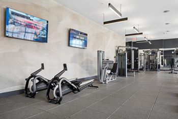 24-Hour club-quality fitness center and yoga studio