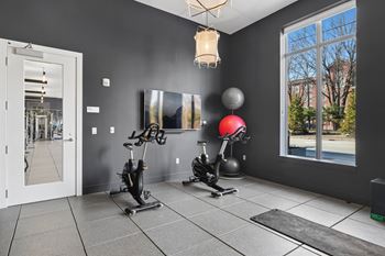 24-Hour club-quality fitness center and yoga studio