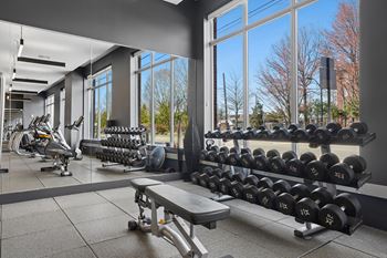 24-Hour club-quality fitness center and yoga studio