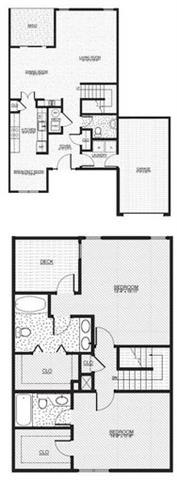 Floor plan for 2 beds, 2.5 baths, 1590 sqft