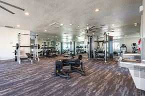 Phoenix apartment for rent - One Bedroom Apartments in Ahwatukee, AZ - Pacific Bay Club - Fitness Center with Carpeting, Floor to Ceiling Mirrors, Weights, Various Exercise Equipment, and Drinking Fountains.