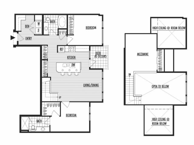 Floor plan for 2 beds, 2 baths, 1295 sqft