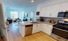 Fullerton apartment for rent - a kitchen and living room with a stove and a sink