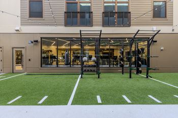 Outdoor fitness studio with trx
