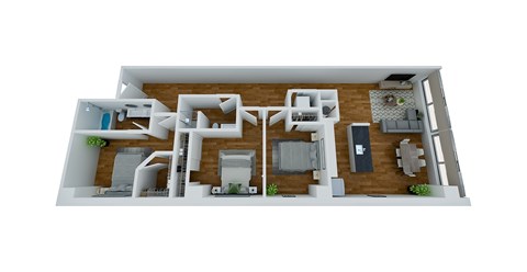Floor plan for 3 beds, 2 baths, 1479 sqft