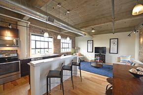 St. Louis apartment for rent - Model Kitchen and Living Space