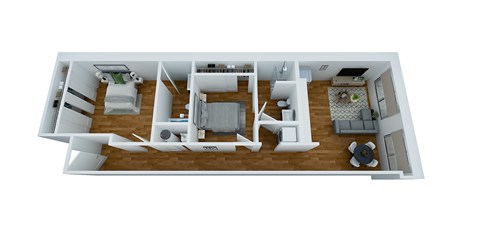 Floor plan for 2 beds, 2 baths, 1084 sqft