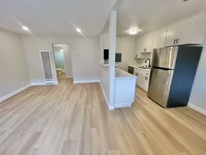 Santa Clara apartment for rent - A kitchen with a refrigerator, stove, and oven.