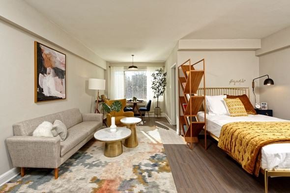 Arlington apartment for rent - Studio living and dining (staged) at 1500 Arlington, Arlington, 22209