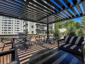 Outdoor patio with grills