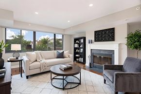 Washington apartment for rent - 1633 Q living area with fireplace (virtually staged)