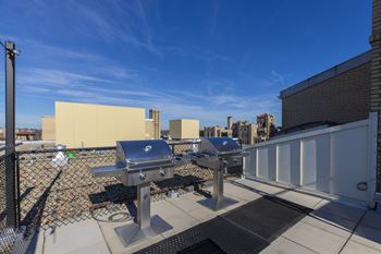 Rooftop deck with grills