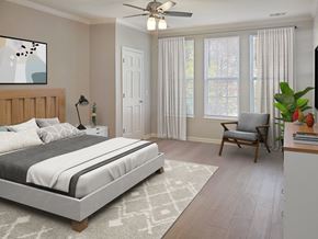 Rockville apartment for rent - Apartment master bedroom (virtually staged) at The Residences at King Farm Apartments, Rockville, MD, 20850