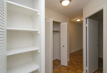 Spacious hallway closets