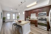 Washington apartment for rent - Kitchen with granite countertop and stainless steel appliances at Park Place at Petworth, Washington, DC 20011