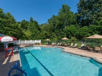 Seasonal beautiful outdoor swimming pool