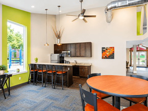 Eagan apartment for rent - A kitchen with a table and chairs.