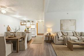 Billings apartment for rent - Well-lit Living Area at Brush Meadows I & II Apartments, Billings, Montana