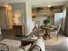 Cudahy apartment for rent - A well-lit, clean, and organized kitchen and living room.