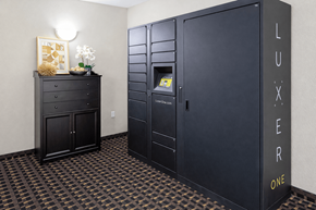 Sartell apartment for rent - Package locker system in resident area at The Ponds at Heritage Place Apartments, Minnesota