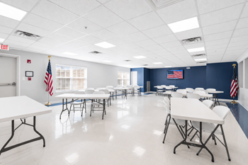 Victory square activity & game room for social engagement