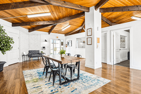Layton apartment for rent - A dining room with a wooden table and chairs at The Morgan Apartments, Layton, UT, 84041