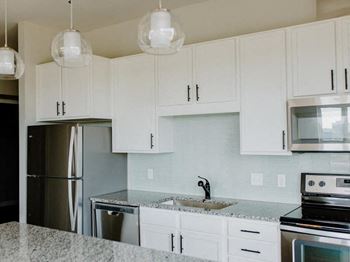 Fully equipped kitchen with modern appliances