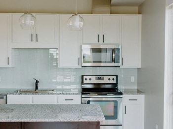 Efficient appliances in kitchen
