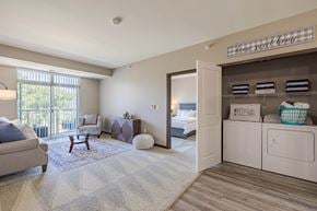 Fridley apartment for rent - Carpeted Living Room at The Cielo Apartments, Fridley, Minnesota