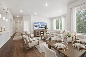Denver apartment for rent - Open concept living and dining area at Connect at First Creek Apartments, Denver, CO