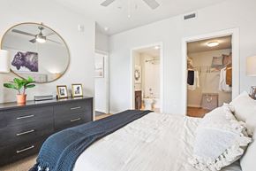 Denver apartment for rent - Bedroom with ensuite bathroom and walk-in closet at Connect at First Creek Apartments, Denver