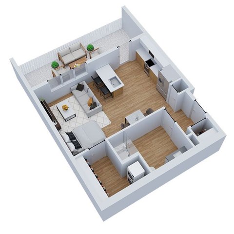 Floor plan for studio, 1 bath, 549 sqft