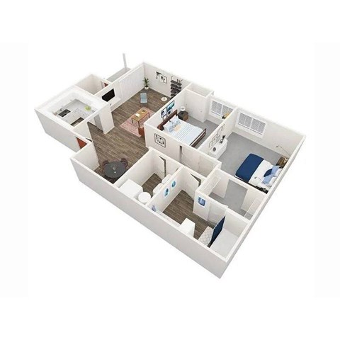 Floor plan for 2 beds, 1 bath, 850 sqft
