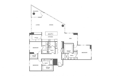 Floor plan for 3 beds, 3.5 baths, 2556 sqft