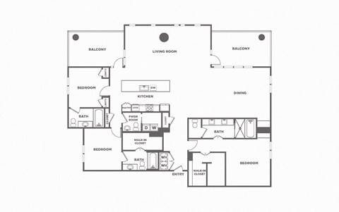 Floor plan for 3 beds, 3.5 baths, 2724 sqft