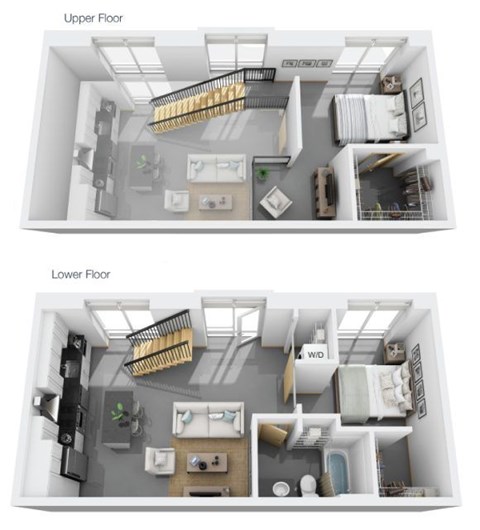 Floor plan for 2 beds, 1 bath, 931 sqft