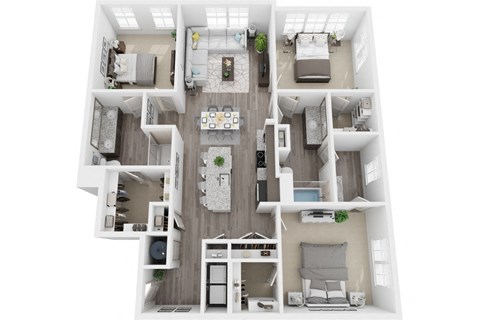 Floor plan for 3 beds, 2 baths, 1479 sqft