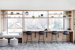 Raleigh apartment for rent - Laptop bar overlooking window at St. Marys Square Apartments, North Carolina